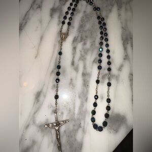 Vintage Elegant Beaded Rosary with Crucifix